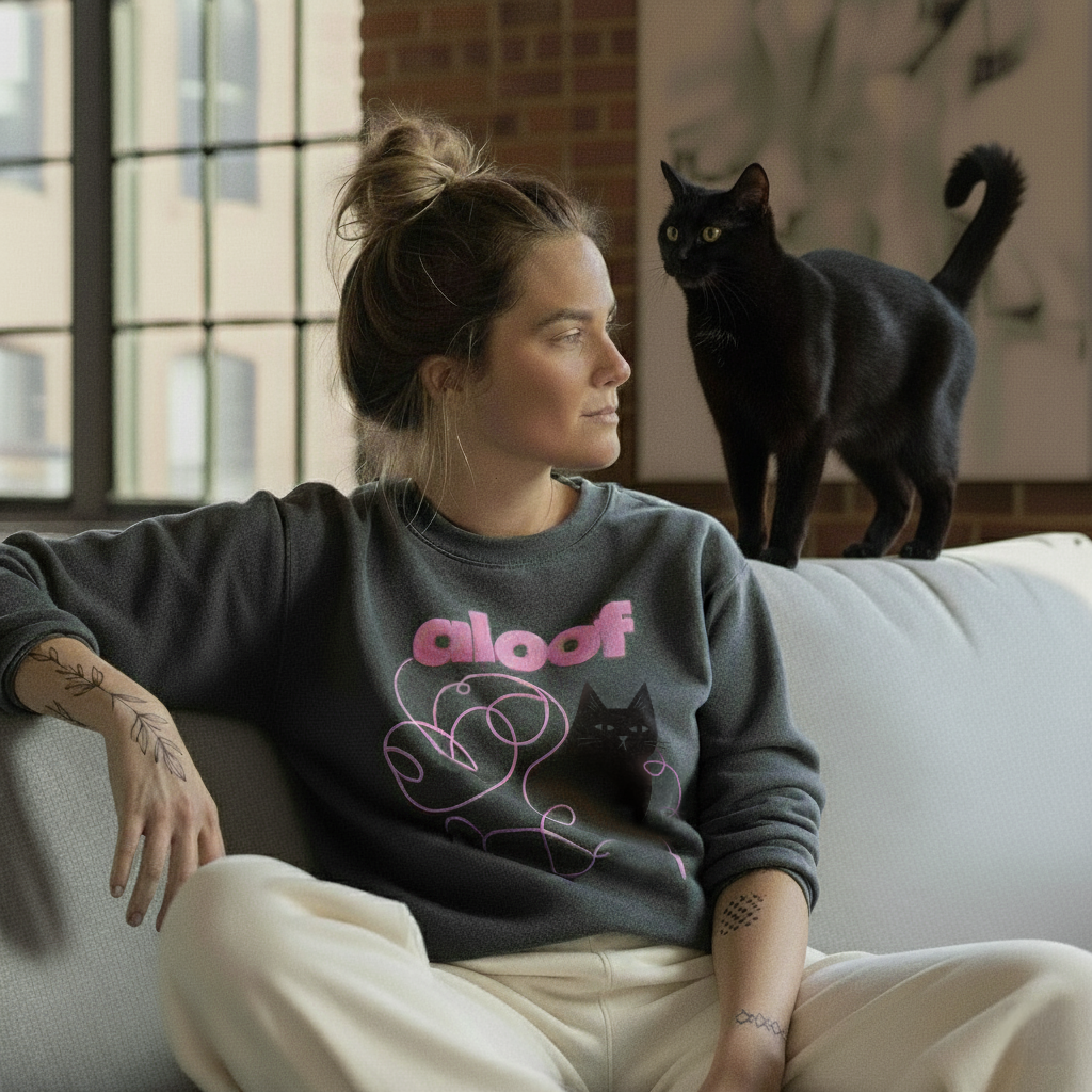Trouble Cat Heavyweight Crewneck Sweatshirt