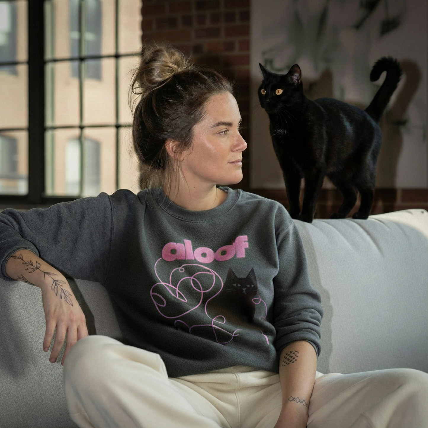 Trouble Cat Heavyweight Crewneck Sweatshirt