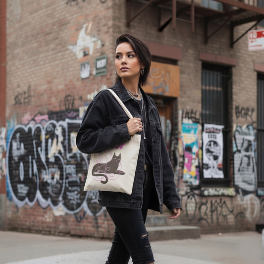 Trouble Cat Lightweight Tote